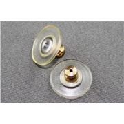 Bullet Backing with Plastic Gold per pair