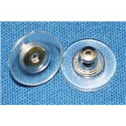 Earrings  Bullet Backing with Plastic (per pair) Silver  ea
