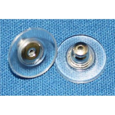 Earrings  Bullet Backing with Plastic (per pair) Silver  ea