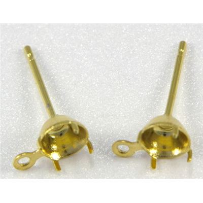 Earring Diamonte Claw Stud (per pair) Gold SS20 ea