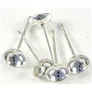 Earring Glue in Stud Silver 5mm per pair