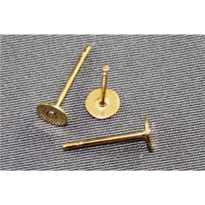Earrings  Pad Stud (per pair) Gold 4mm ea