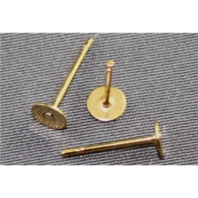 Earrings  Pad Stud (per pair) Gold 6mm ea