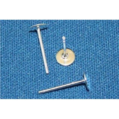 Earrings  Pad Stud (per pair) Silver 4mm ea