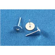 Earrings  Pad Stud (per pair) Silver 6mm ea