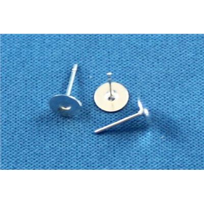 Earrings  Pad Stud (per pair) Silver 6mm ea