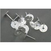 Earrings  Pad Stud (per pair) Silver 8mm ea