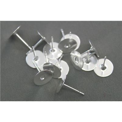 Earrings  Pad Stud (per pair) Silver 8mm ea