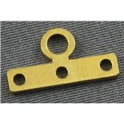 End Bar  3 Hole with Loop Brass 14mm  ea