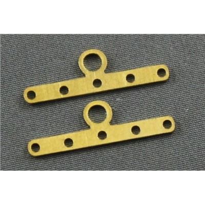 End Bar  5 Hole with Loop Gold 22mm ea