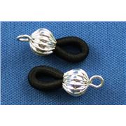 Eye Glass Clips with Bead Silver pr