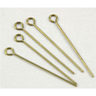 Eye Pins  Extra Fine Antique Brass 25mm ea