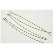 Eye Pins  Extra Fine Antique Brass 75mm ea