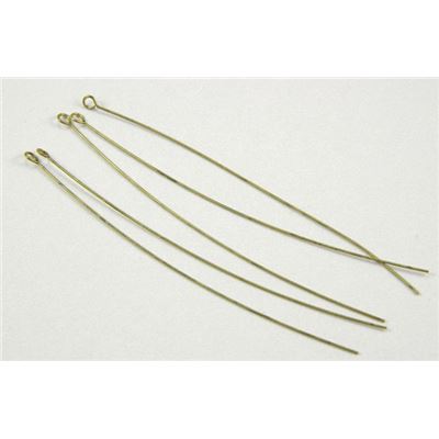 Eye Pins  Extra Fine Antique Brass 75mm ea