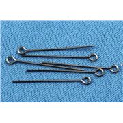 Eye Pins  Extra Fine Black Nickel 25mm ea