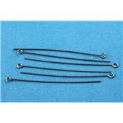 Eye Pins  Extra Fine Black Nickel 50mm ea