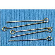 Eye Pins  Extra Fine Gold 25mm ea