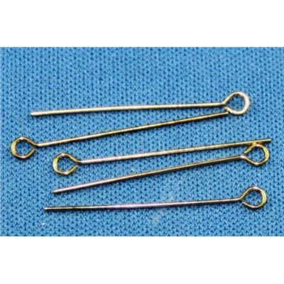 Eye Pins  Extra Fine Gold 25mm ea