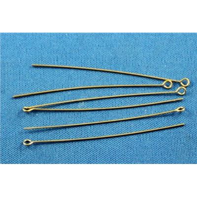 Eye Pins  Extra Fine Gold 50mm ea