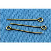 Eye Pins  Thick Antique Brass 25mm ea