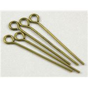 Eye Pins  Thick Antique Brass 50mm ea