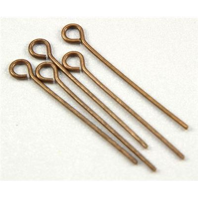 Eye Pins  Thick Antique Copper 25mm ea