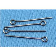 Eye Pins  Thick Black Nickel 25mm ea