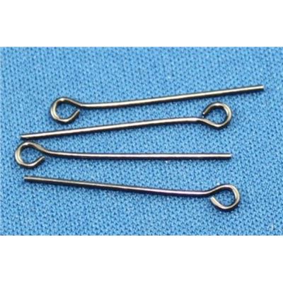 Eye Pins  Thick Black Nickel 25mm ea