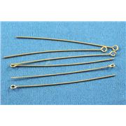 Eye Pins  Thick Gold 75mm ea