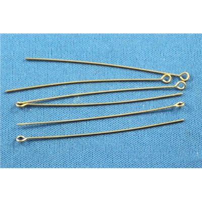 Eye Pins  Thick Gold 75mm ea