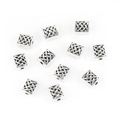 Filler Bead Rectangle Celtic Knot Antique Silver 7x6mm Hole 1.3mm ea