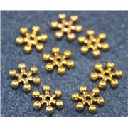 Filler Beads Flower Spacer Antique Gold 7mm ea