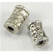 Filler Beads Flower Barrel Antique Silver  ea