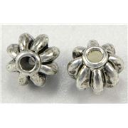 Filler Beads Large Corrugated Barrel Antique Silver 9mm ea