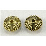 Filler Beads  Mushroom Antique Gold 10mm ea