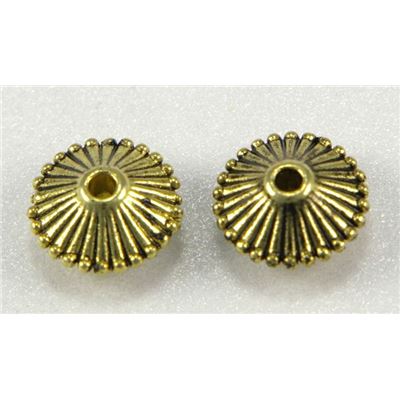 Filler Beads  Mushroom Antique Gold 10mm ea