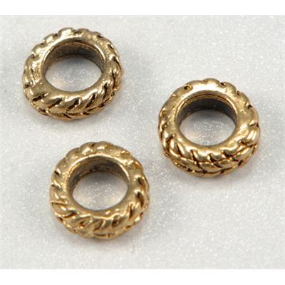Filler Beads  Antique Rope Disc Antique Gold  ea