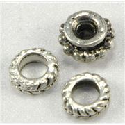 Filler Beads  Antique Rope Disc Antique Silver  ea