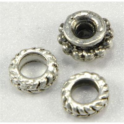 Filler Beads  Antique Rope Disc Antique Silver  ea