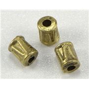 Filler Beads Scroll Barrel Antique Gold 5x3mm ea