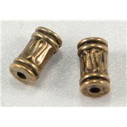 Filler Beads Scroll Barrel Antique Gold 6x3mm ea