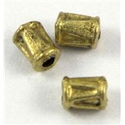 Filler Beads Scroll Barrel Antique Gold 5x4mm ea