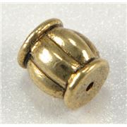Filler Beads Small Corrugated Barrel Antique Gold  ea