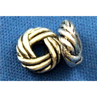 Filler Bead  Knotted Filler Antique Silver 9mm ea