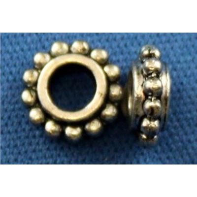 Filler Bead Dotted Filler Antique Silver  ea