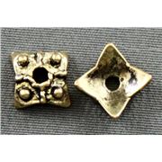 Bead Cap Square Antique Gold  ea