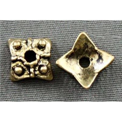 Bead Cap Square Antique Gold  ea