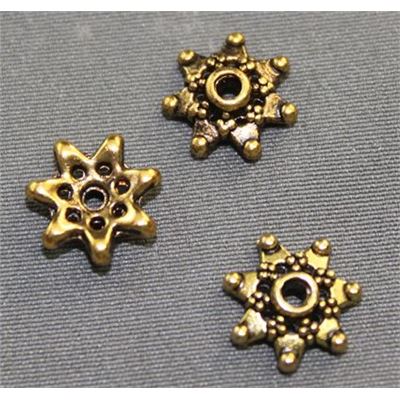 Filler Bead Star Shaped Bead Cap Antique Gold  ea