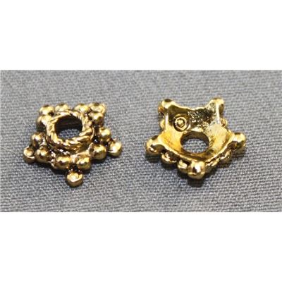 Bead Cap Star Shaped Antique Gold 3x9mm ea