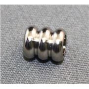 Filler Bead Ribbed Tube Antique Silver 8x6mm ea